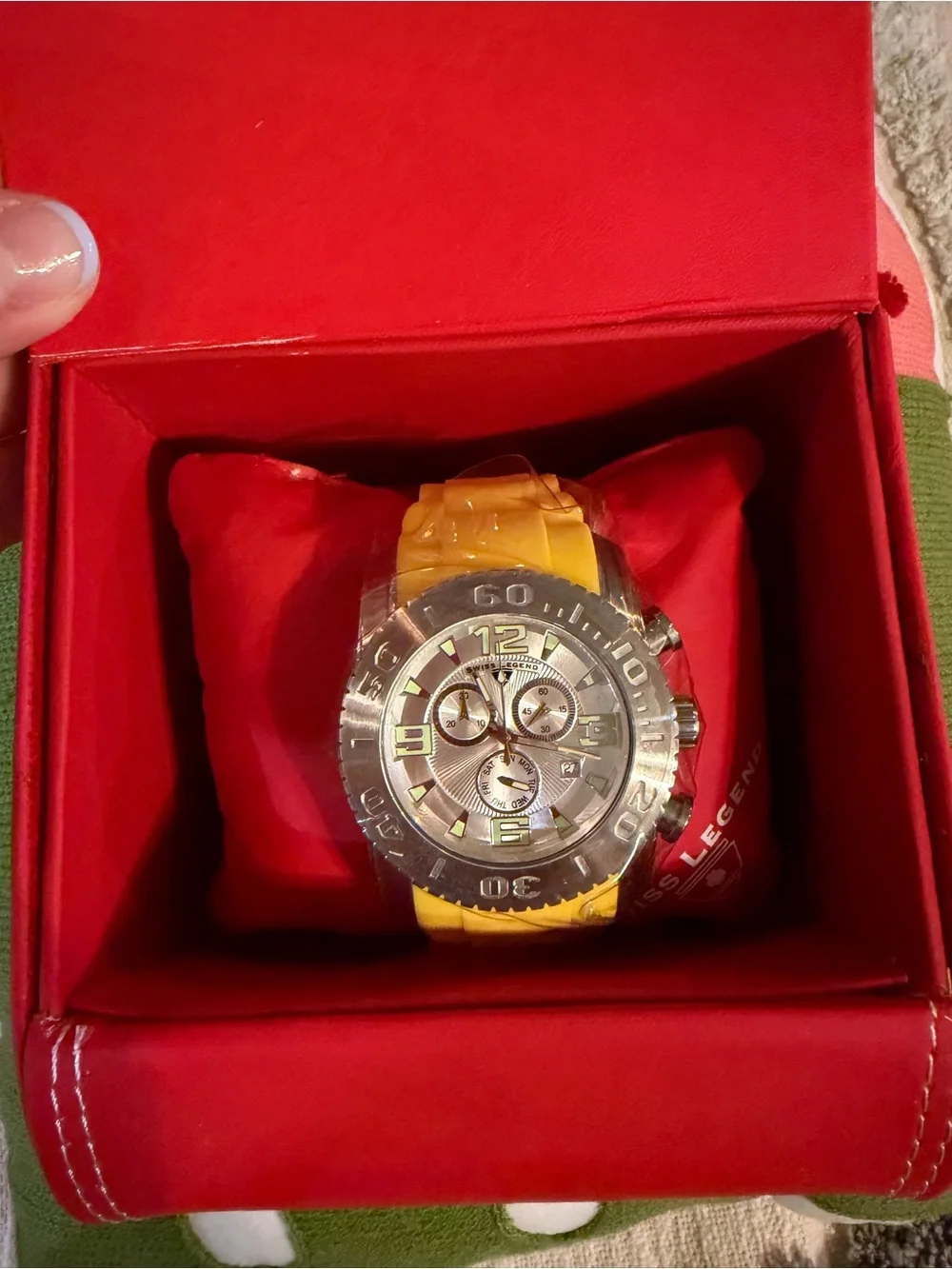 Swiss Legend Commande  Men's Chronograph Watch with Yellow Strap/Silver